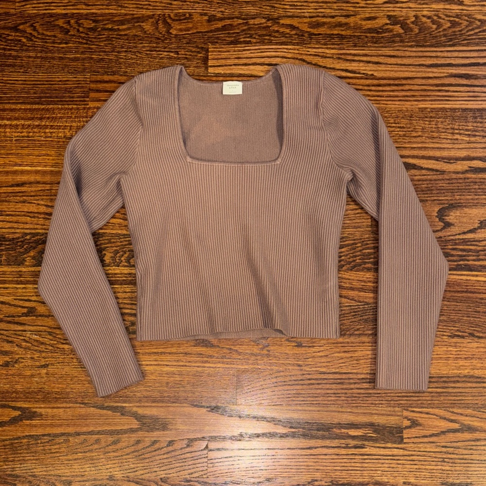 Abercrombie Square Neck Ribbed Long Sleeve Sweater? Size Large